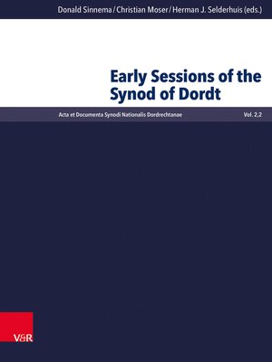 cover image of Early Sessions of the Synod of Dordt